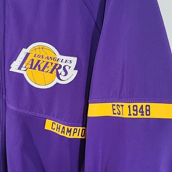 Los Angeles Lakers Adidas 2016 On-Court Full-Zip Jacket - Purple - Picture 7 of 8